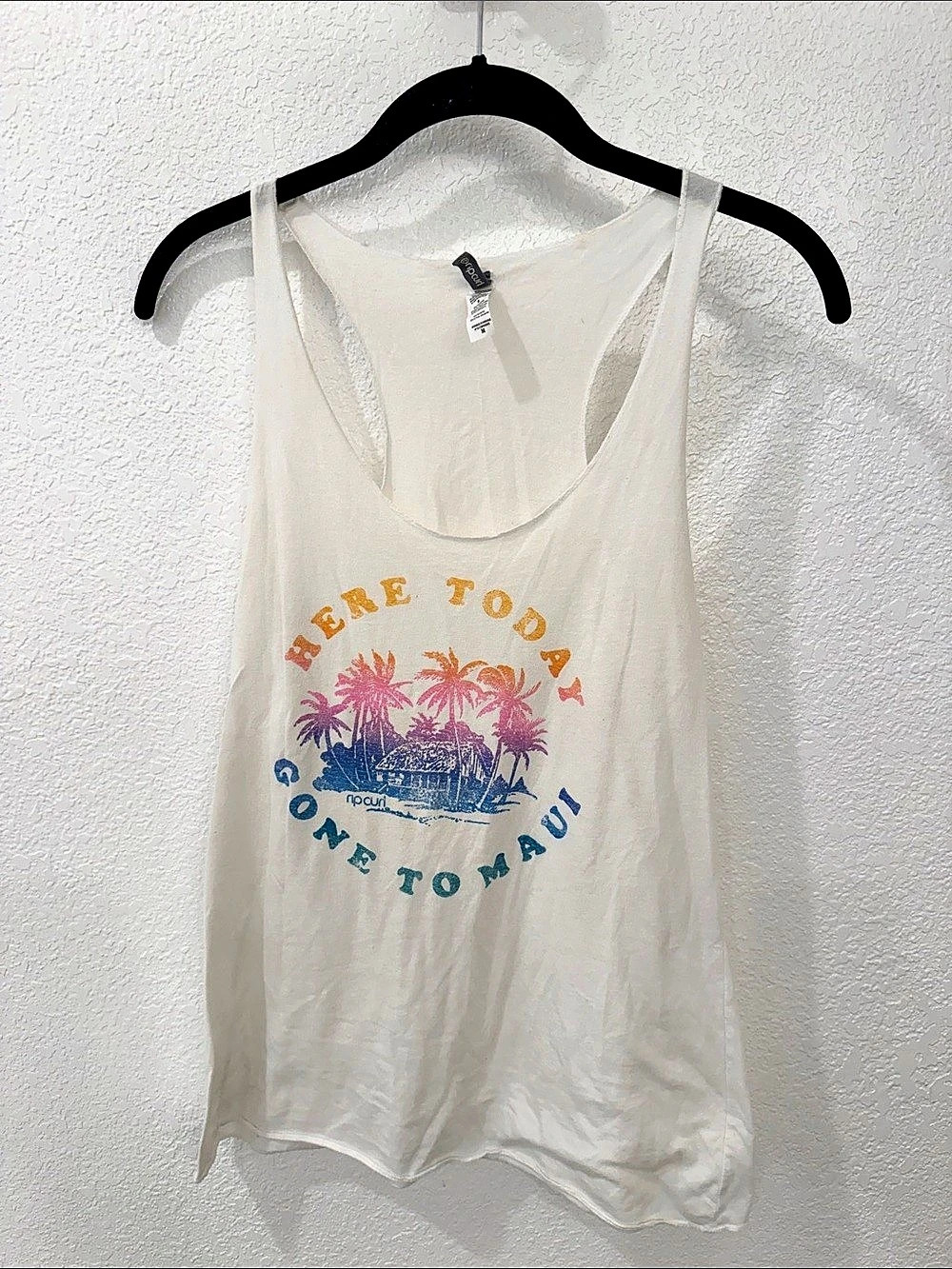 Rip curl Maui Graphic Racerback Tank in White Size Medium